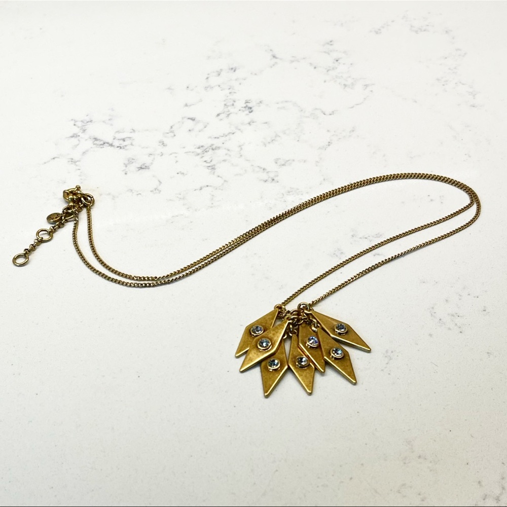 J. Crew Long Crystal Cluster Pendant Necklace